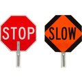 Brady Brady® 57754 Traffic Control Paddle, 2 Sided, Stop/Slow Sign, Aluminum, 18"W x 18"H 57754